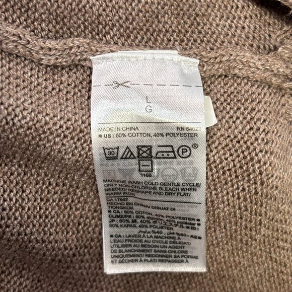 Old Navy Sweater Large Brown Long Sleeve Pullover Cotton Blend Knit Women's - Picture 11 of 11